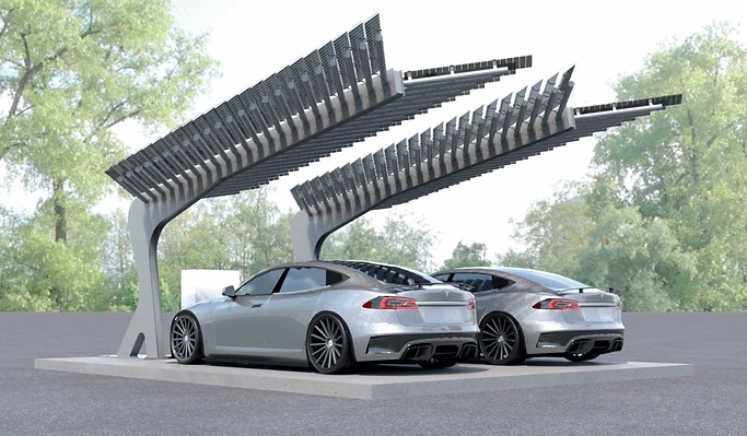 Solar Car-Charging Palm