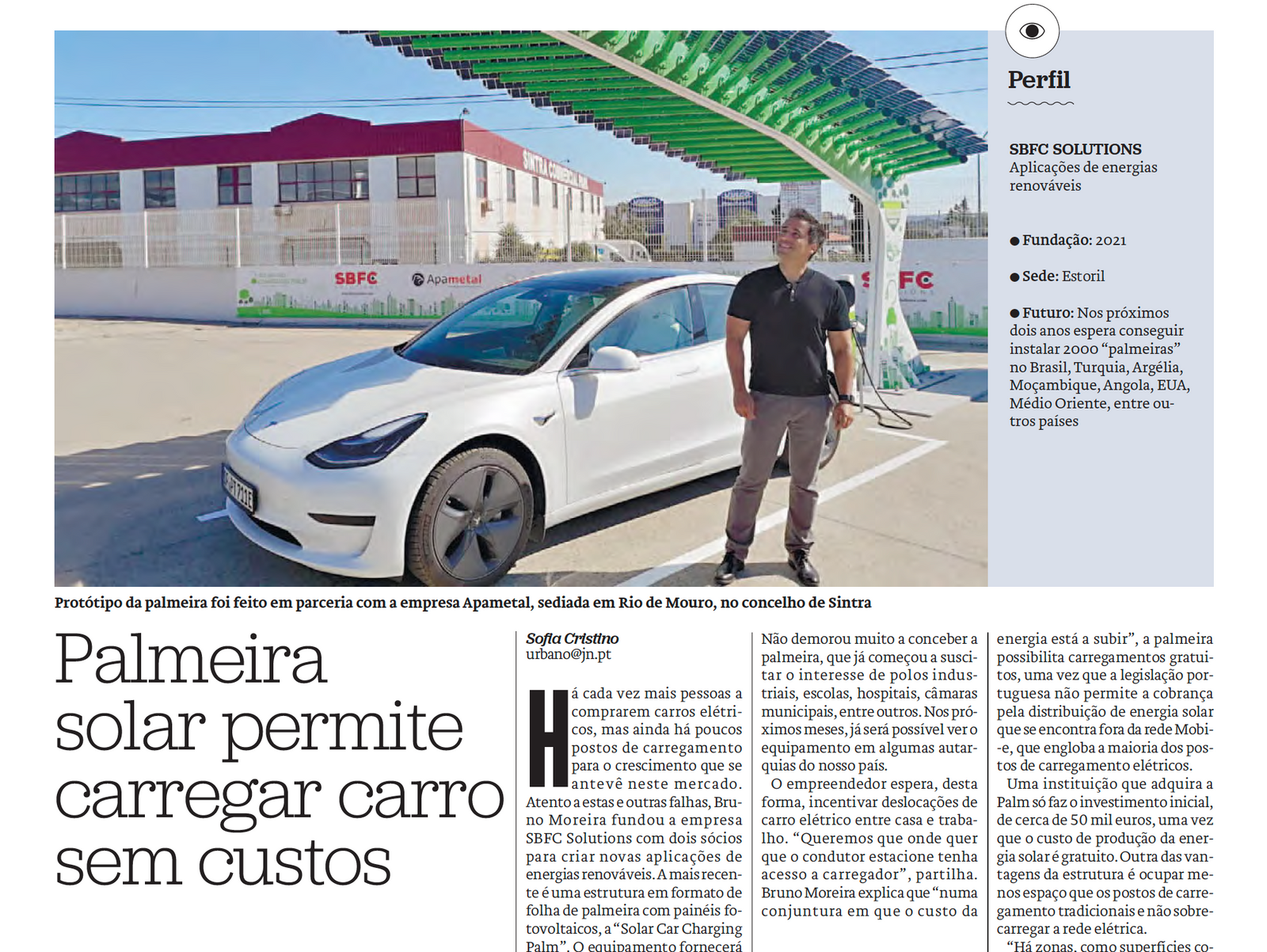 O que dizem do Solar Car Charging Palm na comunicação social